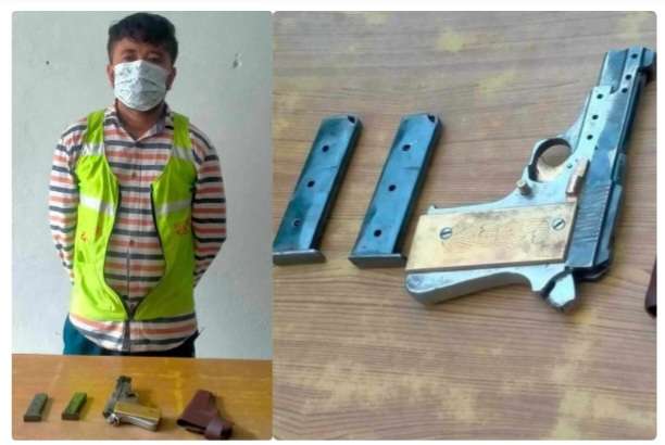 दमकमा पेस्तोल सहित एक जना पक्राउ